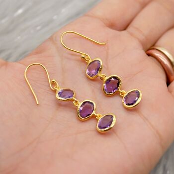 Amethyst Sterling Silver Drop Earrings, 6 of 9