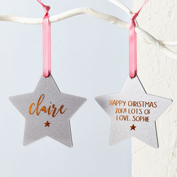 Foiled Glitter Star Christmas Decoration, 6 of 6