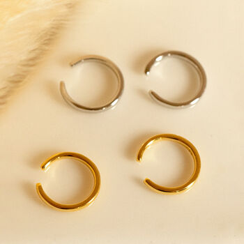 Two Thin Ear Cuffs 18ct Gold Plated, 3 of 5