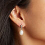 Silver Pearl Dropper Earrings, thumbnail 1 of 11