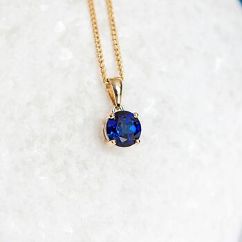 Personalised 9ct Gold Sapphire Necklace September Birthstone, 3 of 10