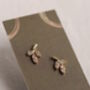 Jewel Leaf Sterling Silver Gold Stud Earrings, thumbnail 3 of 6