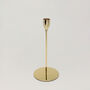 G Decor Verro Set Of Three Modern Gold Stainless Steel Candle Holders Sleek Weighted Dinner Candlesticks, thumbnail 3 of 5