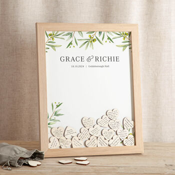 Olive Drop Top Frame Wedding Guest Book, 2 of 5
