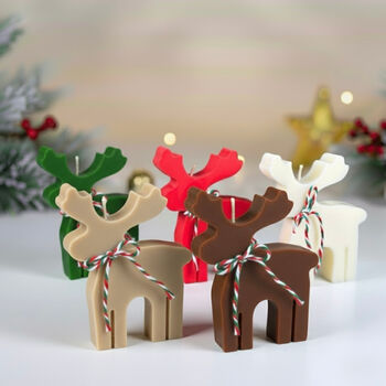 Reindeer Candles Rudolph Christmas Candle Moose Shape, 2 of 7