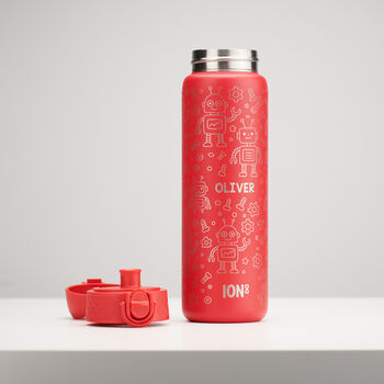 Personalised Robot Children's School Ion8 Water Bottle, 8 of 12