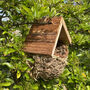 Woven House Martin Bird Nest Box With Wooden Roof, thumbnail 5 of 6