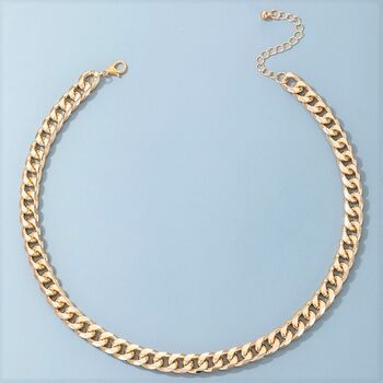 Gold Plated Faceted Curb Chain Necklace, 7 of 8