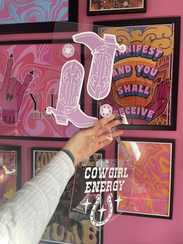 Cowgirl Energy Clear Acrylic Banner With Acrylic Chain, 3 of 8