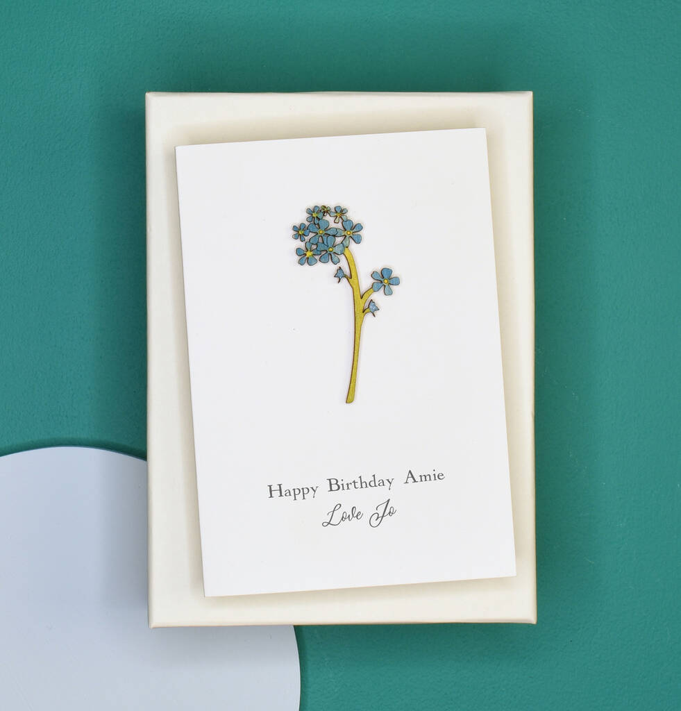 Miniature Engraved Flower Birthday Card, 1 of 12