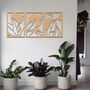 Trio Wooden Leaves Art Panels Set Sleek Decor Accent, thumbnail 6 of 8