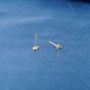Tiny Cross Stud Earrings, Minimalistic Dainty Studs, thumbnail 5 of 7