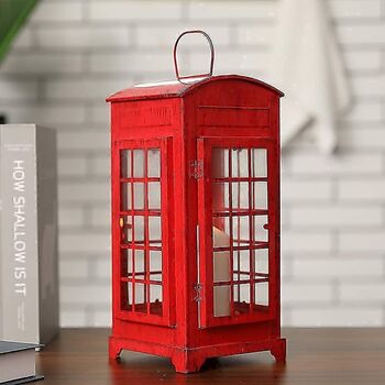 Red Telephone Booth Candle Lantern, 2 of 5