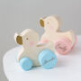 Personalised Kids Wooden Push Duck Toy, thumbnail 1 of 4