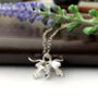 Double Lily Flower Drop Necklace, thumbnail 1 of 12