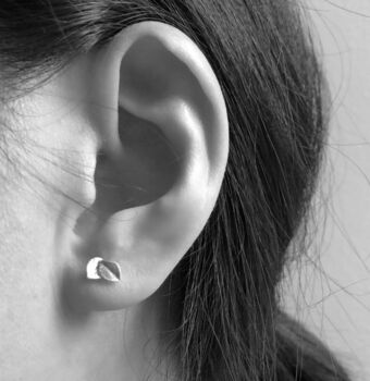 Thank You Teacher Gift Sterling Silver Flower And Leaf Mismatched Earrings, 8 of 12