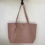 Personalised Embossed Pink Textured Faux Leather Tote Bag, thumbnail 1 of 3