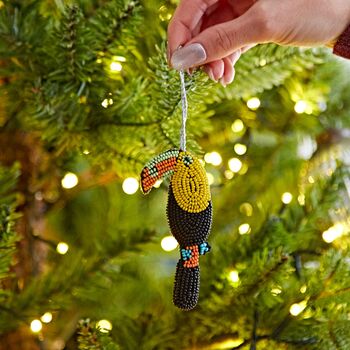 Beaded Toucan Christmas Decoration, 4 of 7