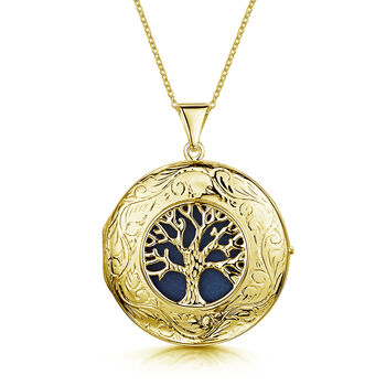 Personalised 18 K Gold Plated Tree Of Life Locket, 10 of 12