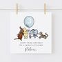 Personalised Winnie The Pooh + Friends Grandson 1st Birthday Card *Age Options, thumbnail 3 of 3