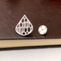 Sterling Silver Geometric Honeycomb Drop Pin Brooch, thumbnail 4 of 6