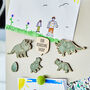 Personalised Family Dinosaur Magnets New Daddy Card, thumbnail 1 of 6