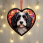 Cavapoo Stained Glass Effect Heart Suncatcher, thumbnail 2 of 6