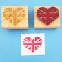 Union Jack Heart Rubber Stamp, thumbnail 1 of 3