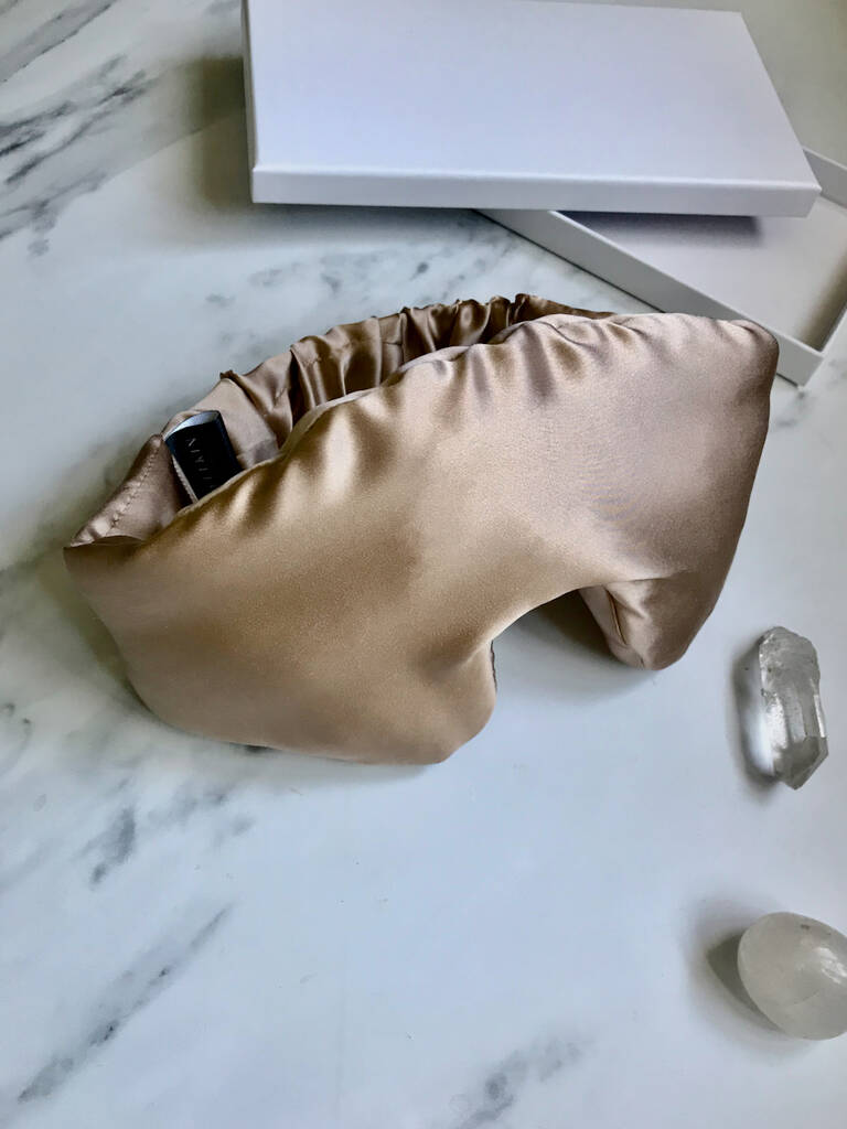 Supersized Silk Eye Mask In Baby Fawn, 1 of 4