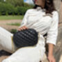 Black Leather Quilted 'Riviera' Handbag, thumbnail 2 of 7