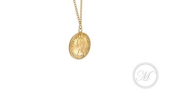 Queen Elizabeth Sixpence Coin 24k Gold Plated Necklace, 2 of 12