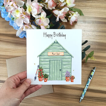 Personalised Garden Shed Birthday Card, 5 of 6