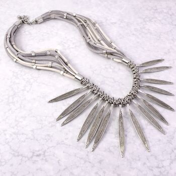 Geometric Metal Statement Collar Necklace, 2 of 2