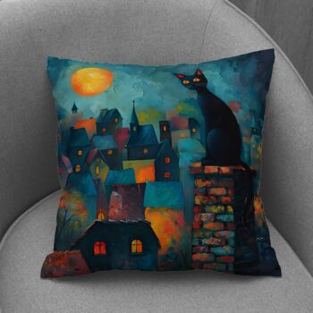 Twilight Over Rooftops Hand Made Poly Linen Cushions, 5 of 7