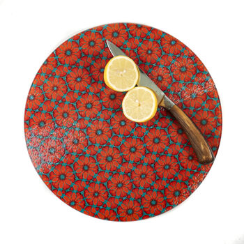 Red Poppies Chopping Board / Worktop Saver, 7 of 12