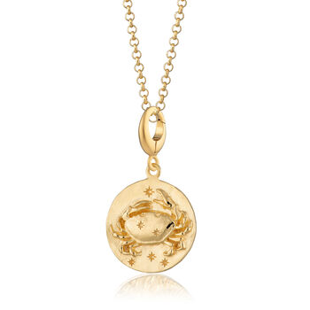18ct Gold Cancer Zodiac Charm Necklace, 2 of 7