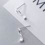 Sterling Silver Square Twist Drop Stud Earrings, thumbnail 3 of 4