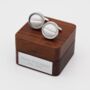 Personalised Football Leather Cufflinks, thumbnail 4 of 4