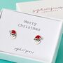 Sterling Silver Santa Penguin Christmas Earrings, thumbnail 1 of 2