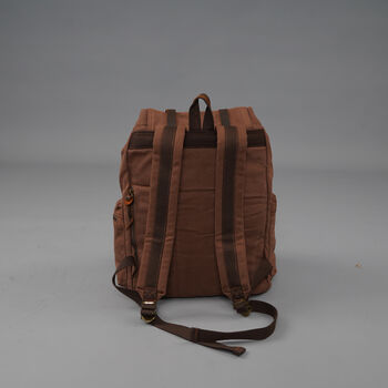 Canvas Backpack Rucksack With Leather Trims, 6 of 10