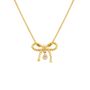 Diamond Bow Necklace Silver/Gold Vermeil, thumbnail 3 of 5