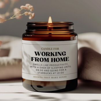 Working From Home Funny Candle Birthday Gift, 5 of 7