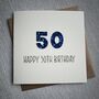 Personalised Happy 50th Glitter Milestone Birthday Card, thumbnail 1 of 6