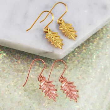 Holly Gold Christmas Drop Earrings, 2 of 8