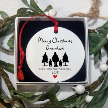 Personalised Grandpa And Grandchildren Christmas Ornament, 7 of 8