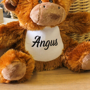 Personalised Highland Cow Children's Soft Toy For Kids, 3 of 5