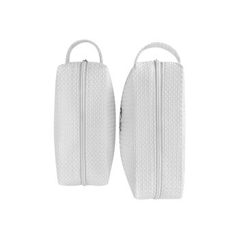 Monogramed White Waffle Make Up Bag, 5 of 12