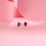 Emerald Cut Amethyst Purple Cz Stud Earrings, thumbnail 5 of 11