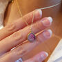 Pink Tourmaline October Birthstone Gold Plated Necklace, thumbnail 2 of 6