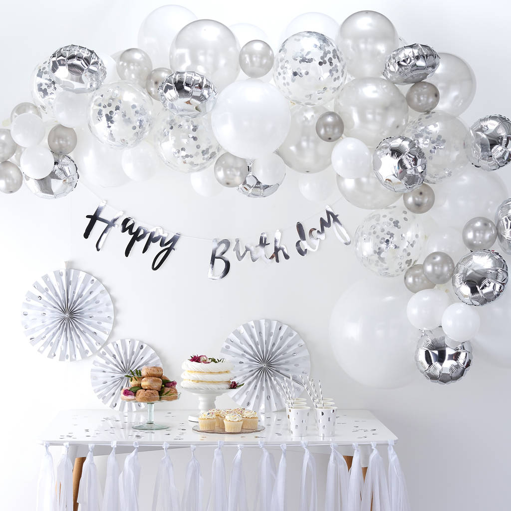 Silver Balloon Arch Kit Party Decoration Pack, 1 of 3